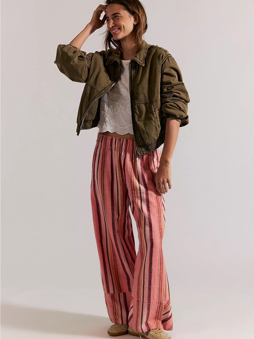 Day's End Linen Striped Pull-On Pants - Picture 4 of 4